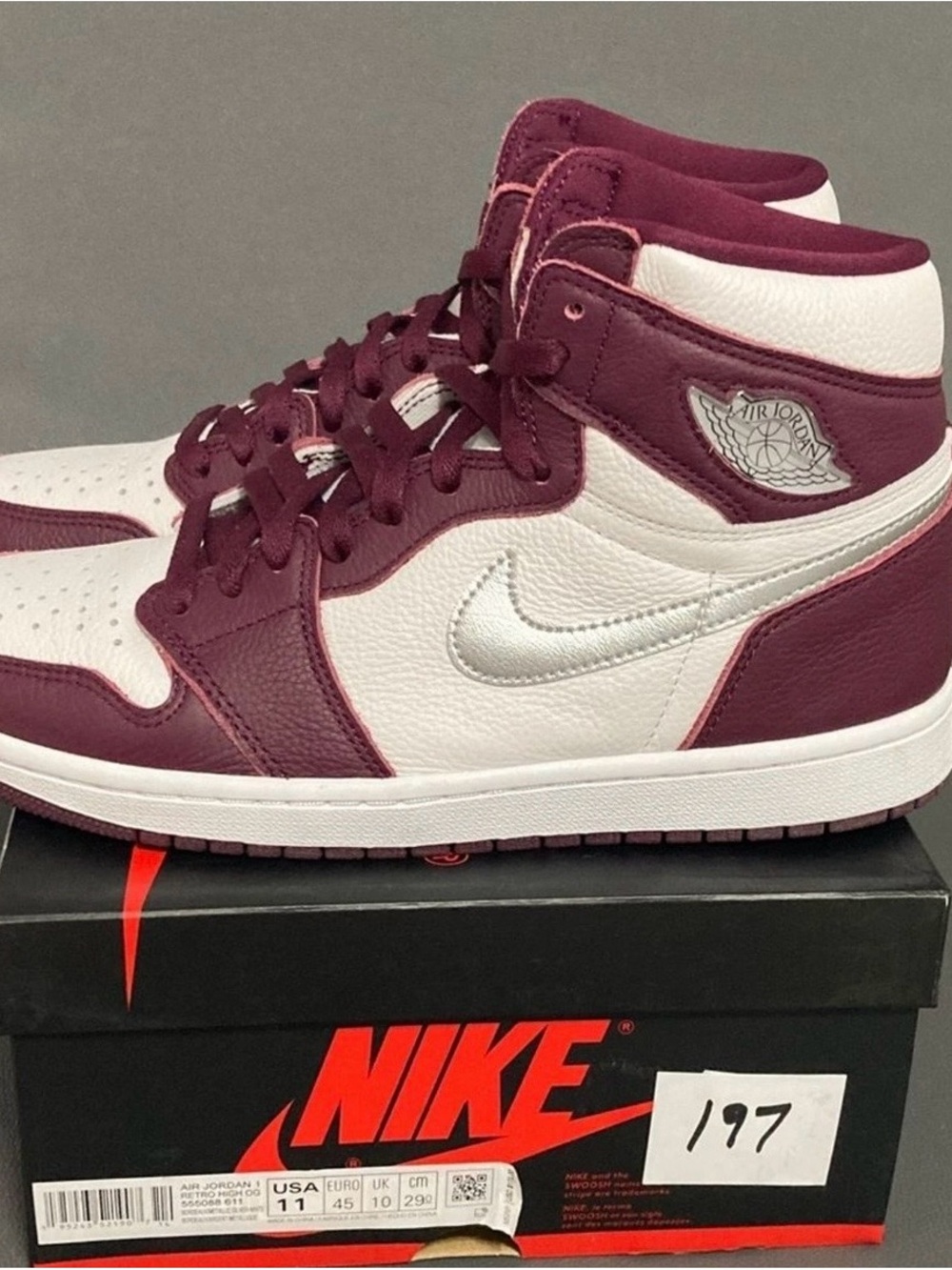 Jordan 1 Retro High - Burgundy and White mens 11